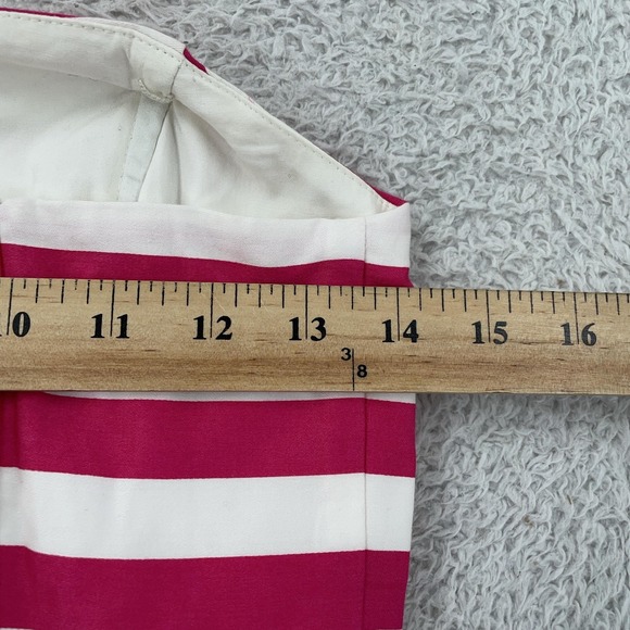 Lilly Pulitzer Strapless Peplum Dress Womens 0 Striped Pink White Ruffle Cockail - Picture 5 of 9